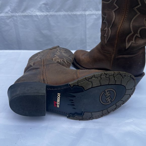 Double H DH5173 Boot Oil Resistant Brown Leather Western Cowboy Boots Size 9M - Picture 7 of 12